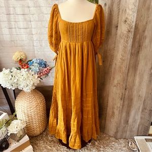 Free People Ochre Let’s Be Friends Dress